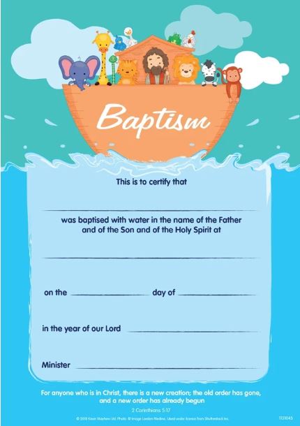 BAPTISM CERTIFICATE ADULT PACK OF 10