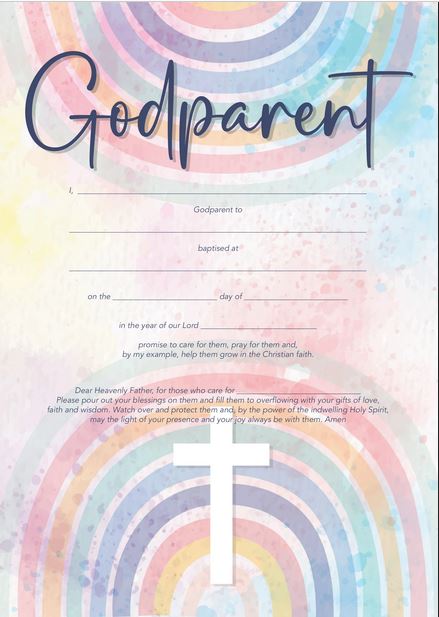 GODPARENT CERTIFICATE PACK OF 10