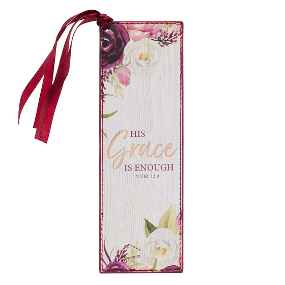 GRACE IS ENOUGH BOOKMARK FAUX LEATHER