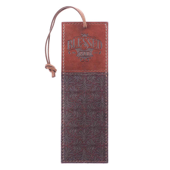 BLESSED MAN BOOKMARK FAUX LEATHER