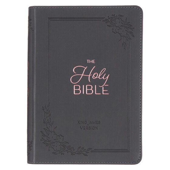KJV LARGE PRINT COMPACT BIBLE GREY