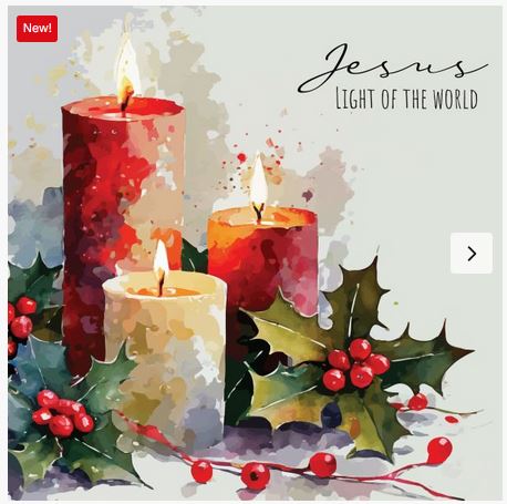 CANDLELIGHT CHRISTMAS CARDS PACK OF 10  