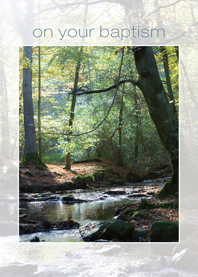 BAPTISM WOODLAND STREAM GREETING CARD