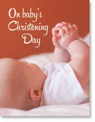 ON BABYS CHRISTENING DAY PETITE CARD