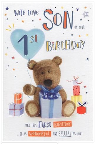 SON 1ST BIRTHDAY CARD 