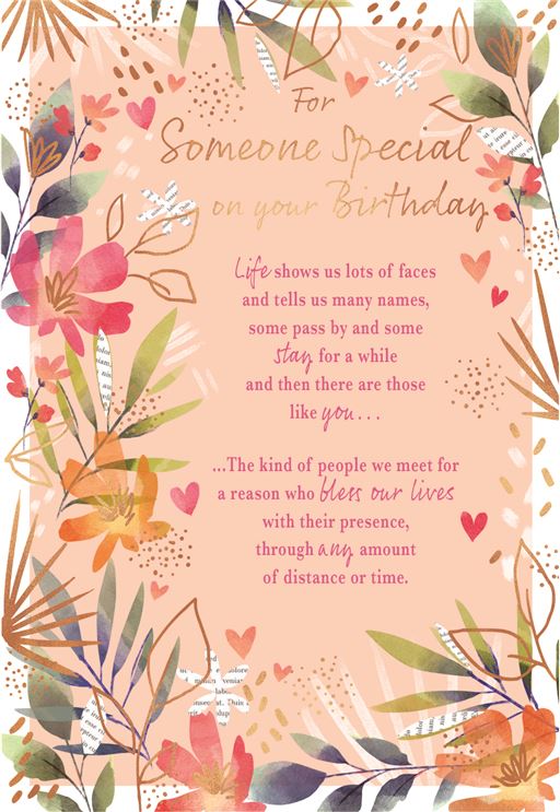 FOR SOMEONE SPECIAL ON YOUR BIRTHDAY CARD