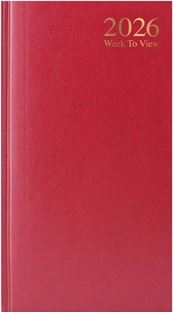 SLIMLINE WEEK TO VIEW DIARY HB RED