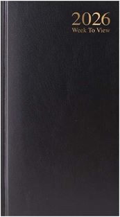 SLIMLINE WEEK TO VIEW DIARY HB BLACK
