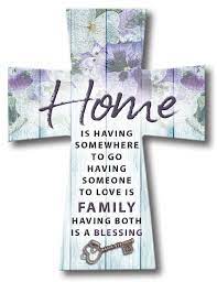 RESIN STANDING MESSAGE CROSS/FAMILY BLESSING