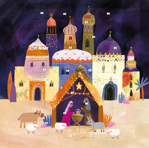 NATIVITY ADVENT CALENDAR CARD