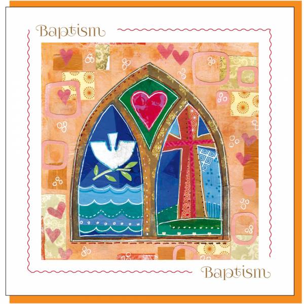 BAPTISM CHURCH WINDOW GREETINGS CARD