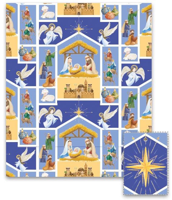 NATIVITY GIFT WRAP PACK