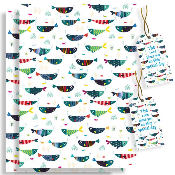 COLOURFUL FISH WRAPPING PAPER