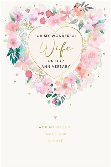 WIFE ANNIVERSARY GREETINGS CARD