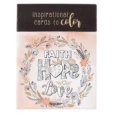 COLORING CARDS FAITH HOPE LOVE