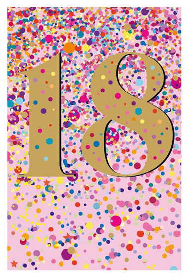 AGE 18 FEMALE BIRTHDAY CARD