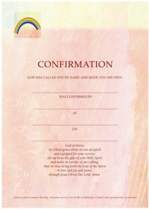 CONFIRMATION CERTIFICATE PEACH