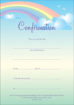 CONFIRMATION CERTIFICATE RAINBOW