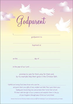 GODPARENT CERTIFICATE DOVE