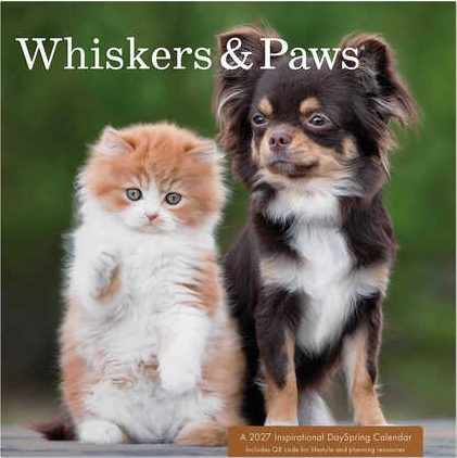 WHISKERS AND PAWS MINI WALL CALENDAR 2027