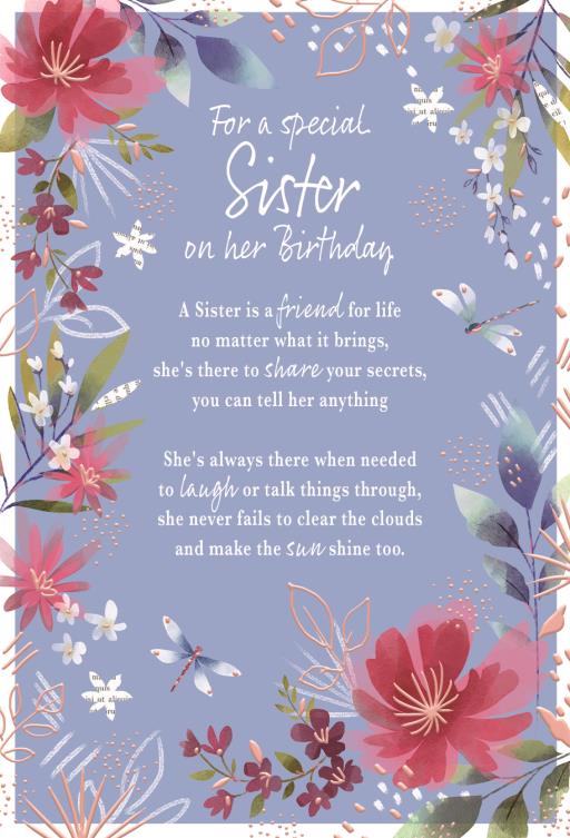 FOR A SPECIAL SISTER ON HER BIRTHDAY CARD
