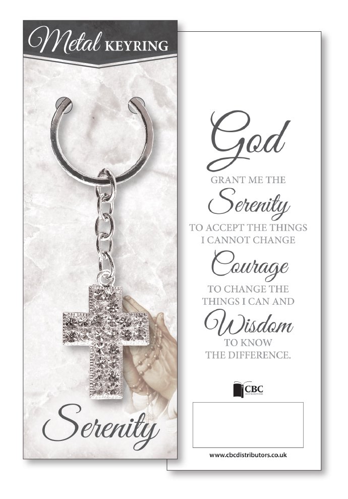 METAL CROSS KEYRING WITH STONES
