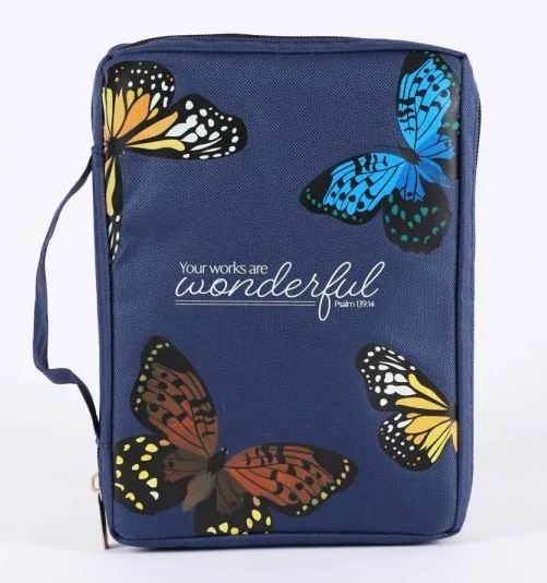 BIBLE COVER CANVAS BUTTERFLY WONDERFUL M 
