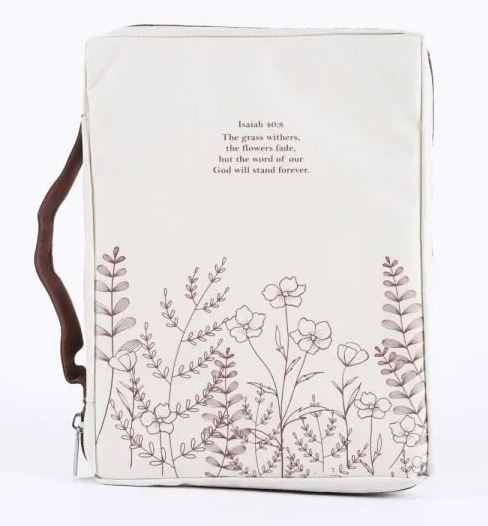 BIBLE COVER CANVAS ISIAH 40:8 WILDFLOWERS M