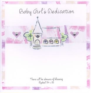 BABY GIRL'S DEDICATION GREETINGS CARD