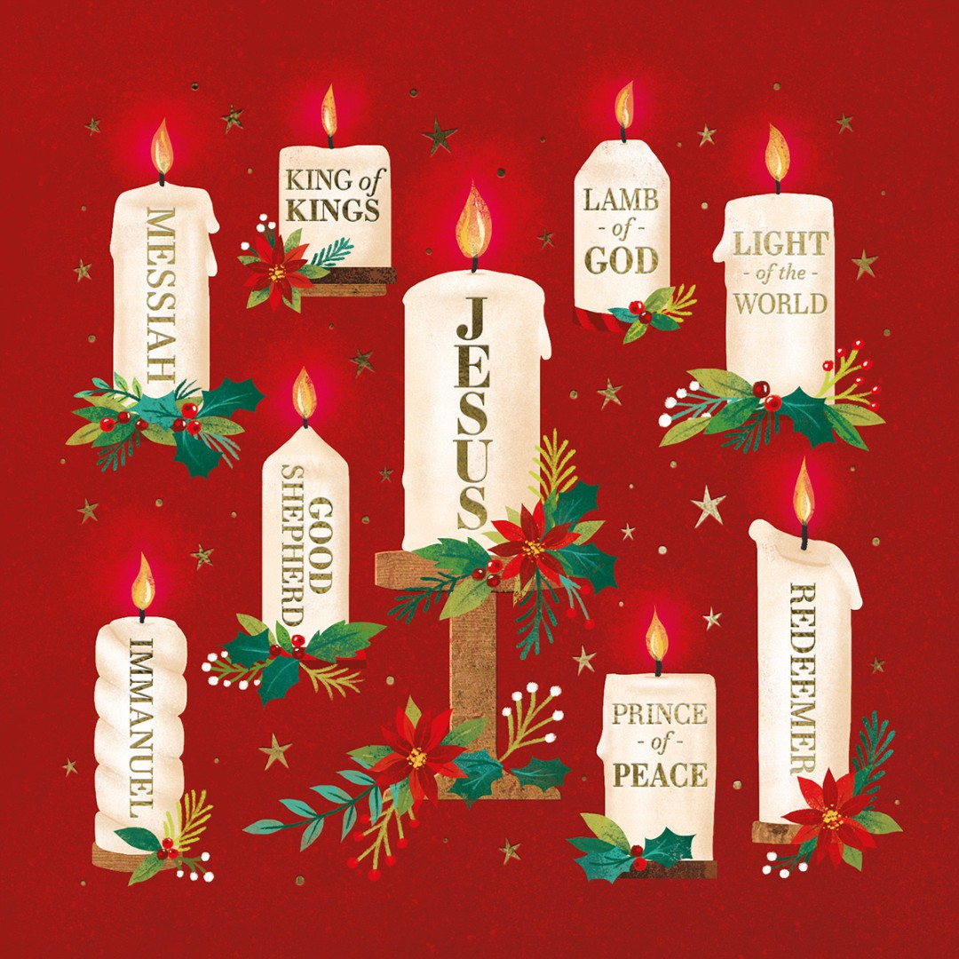 COMPASSION CHARITY CARDS: NAMES/CANDLES (10 PACK)