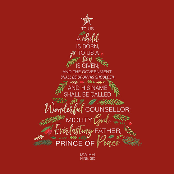 ISAIAH 9:6 TREE CHRISTMAS CARDS 10 PACK