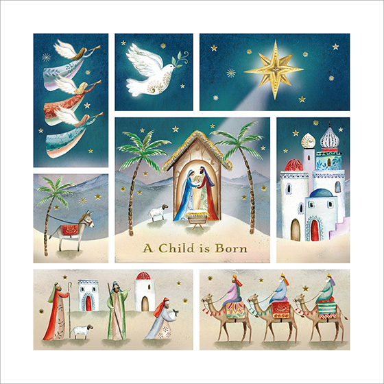 A CHILD IS BORN CHRISTMAS CARDS 10 PACK