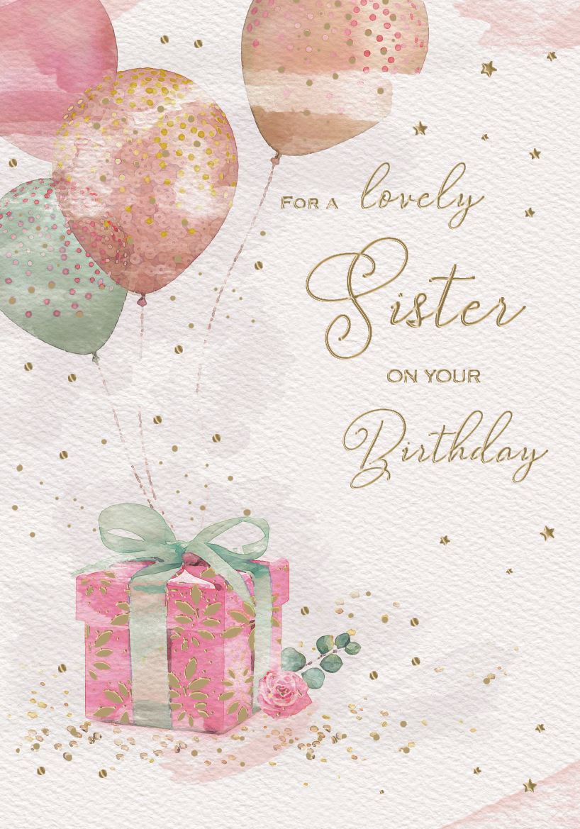 FOR A LOVELY SISTER ON YOUR BIRTHDAY CARD