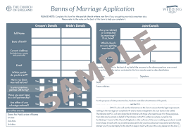 BANNS OF MARRIAGE FORM