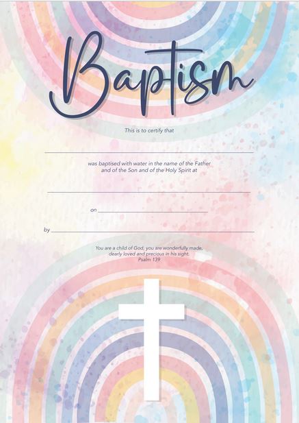 BAPTISM CERTIFICATE PACK OF 10