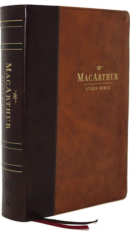 ESV MACARTHUR STUDY BIBLE BROWN IMIT