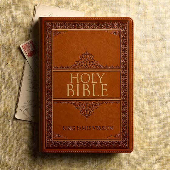 KJV LARGE PRINT COMPACT BIBLE SADDLE TAN