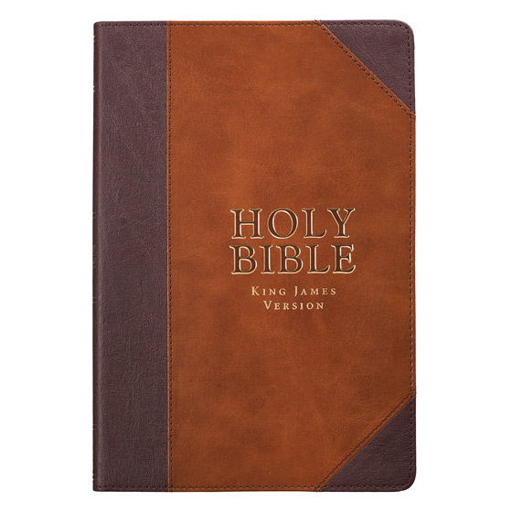 KJV LARGE PRINT COMPACT BIBLE TAN BROWN
