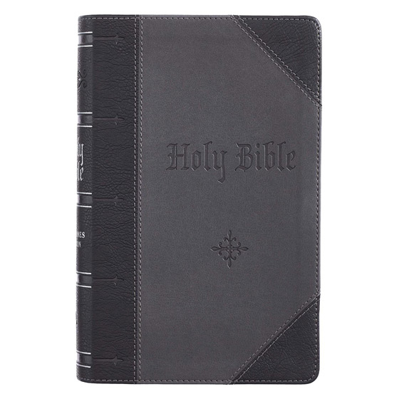 KJV GIANT PRINT BIBLE GREY BLACK THUMB INDEX