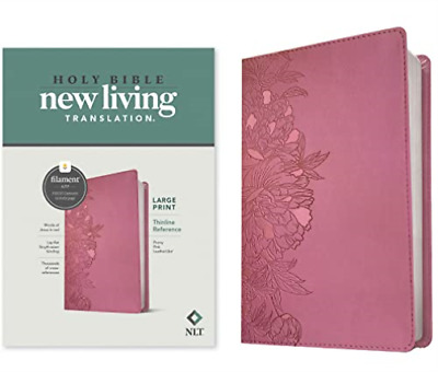 NLT LARGE PRINT THINLINE REFERENCE BIBLE PEONY PINK