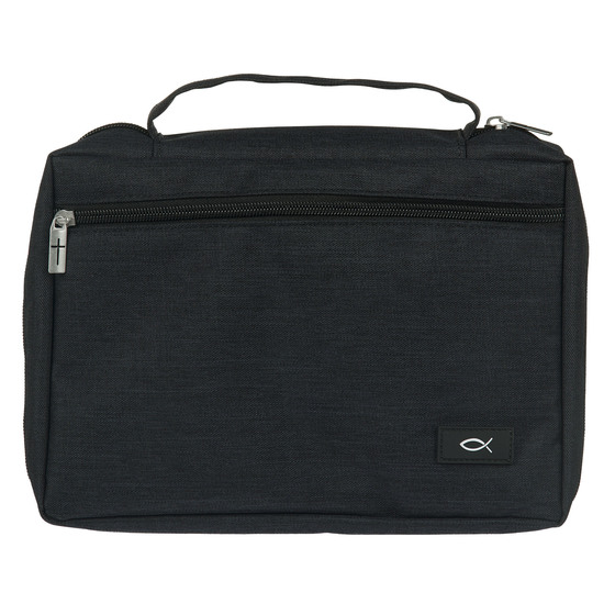BLACK POLYESTER VALUE BIBLE CASE LARGE