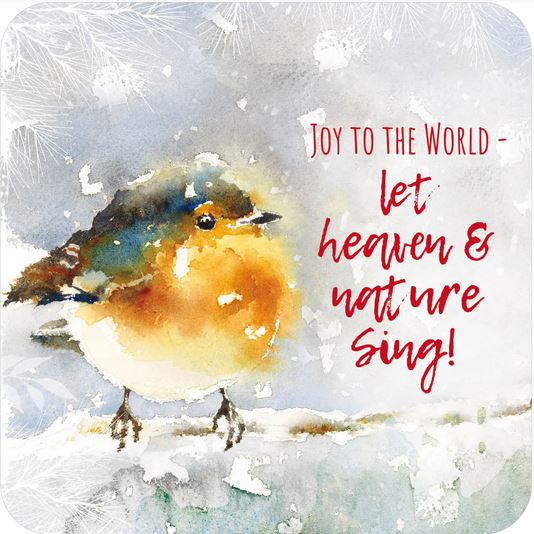 JOYFUL ROBIN CHRISTMAS COASTER