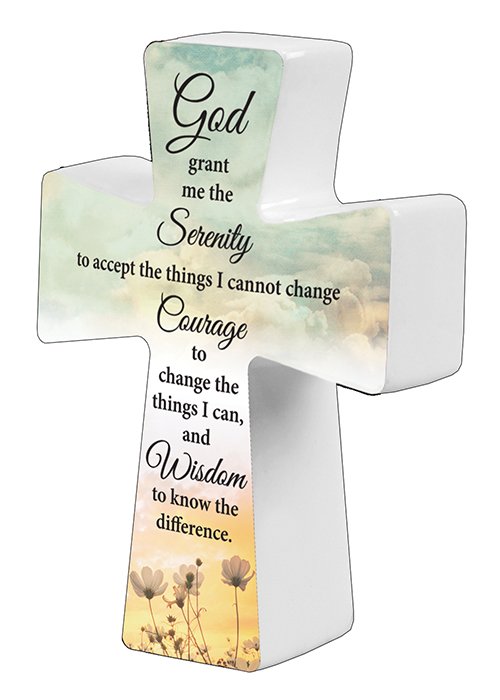 PORCELAIN MESSAGE CROSS SERENITY