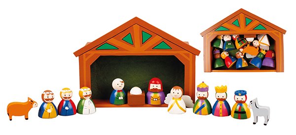 WOODEN NATIVITY SET