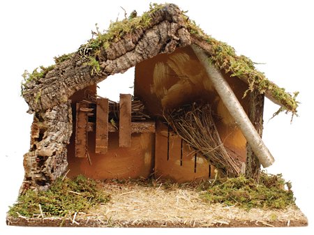WOODEN NATIVITY STABLE