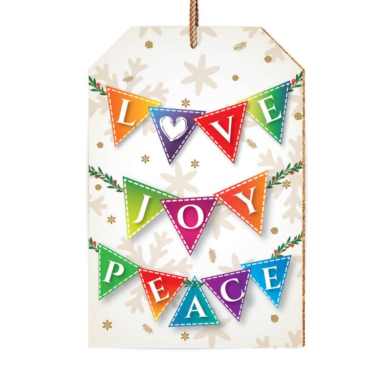 LOVE JOY PEACE CERAMIC CHRISTMAS DECORATION