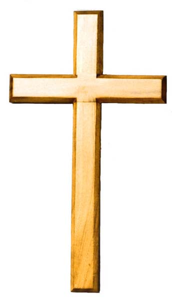 HANGING CROSS 30CM NATURAL WOOD