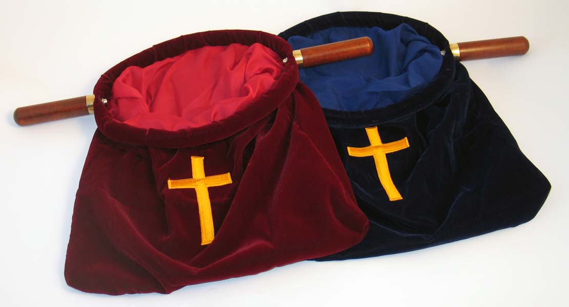 OFFERING BAG RED EXTRA LARGE Communion Resources Church Supplies Keith Jones Christian Bookshop