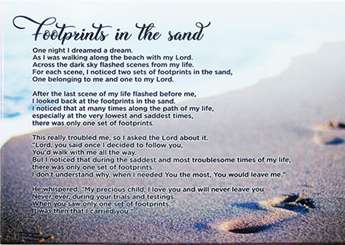 FOOTPRINTS IN THE SAND WALL PLAQUE