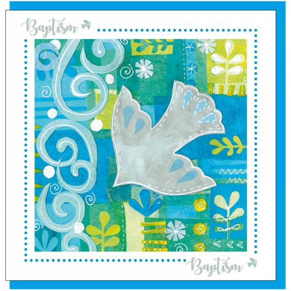 BAPTISM DOVES GREETING CARD